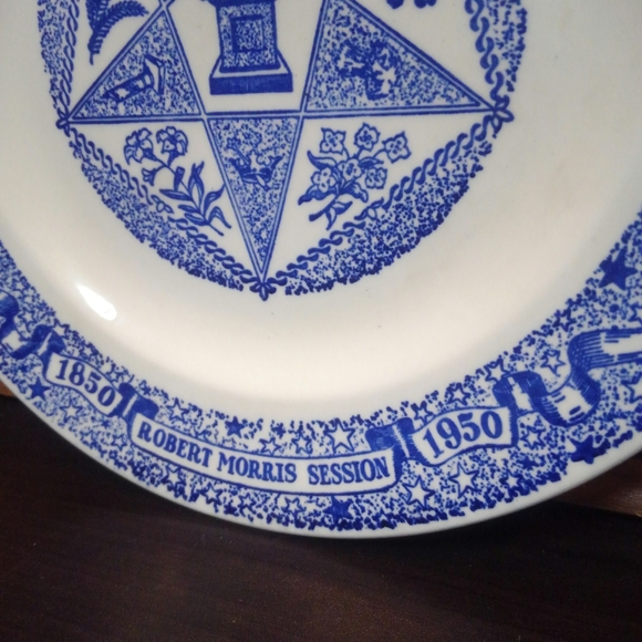 Vtg 1950 💎 Masonic 50s Plate ⭐ Order of the Eastern Star ✨ Freemason Antique - Picture 2 of 9